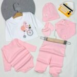 طقم بيبي 6 قطع قطني 0/3 اشهر